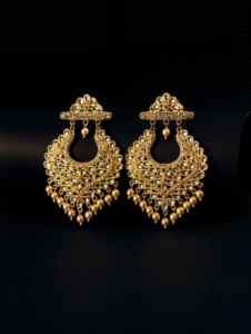 Royal Nisku Gold Chandelier Earrings with Pearl Drops