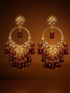 Nisku Royal Ruby Chandbali Earrings